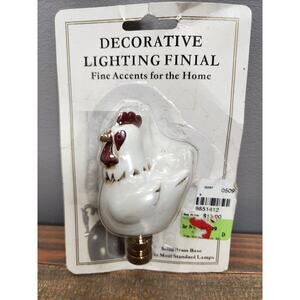 NEW Lamp DECORATIVE FINIAL Rooster chicken Solid brass base 3" lampshade